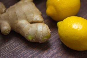 Fresh ginger root, the raw material for ginger essential oil