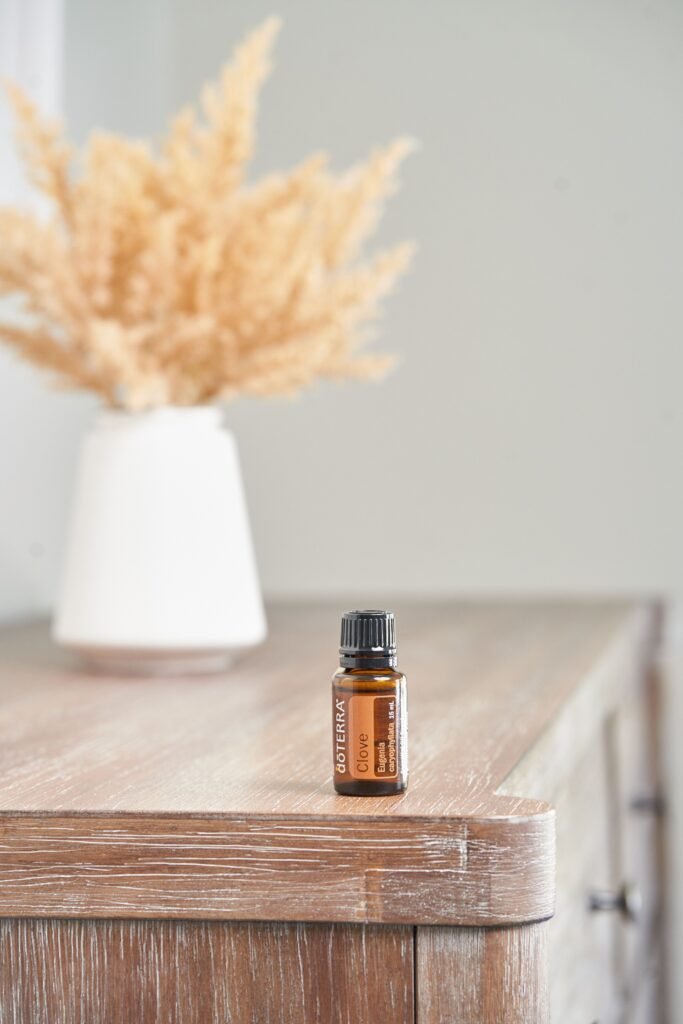 Amber glass bottle of bulk essential oil ready for export