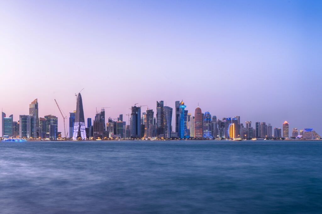 Doha skyline and waterfront in Qatar